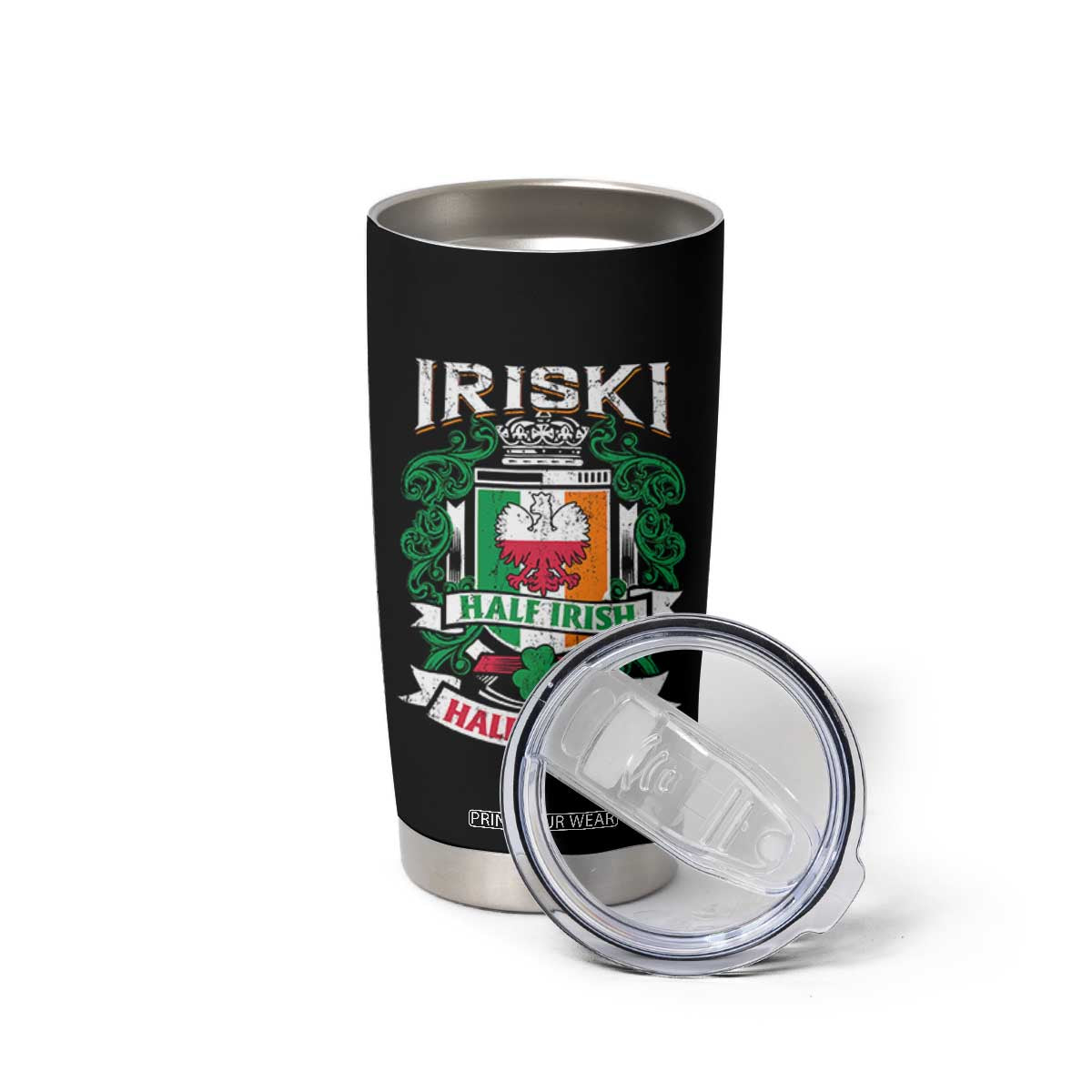 Iriski Half Irish Half Polish Tumbler Cup Polish St Patricks Day Eagle TS11 Print Your Wear