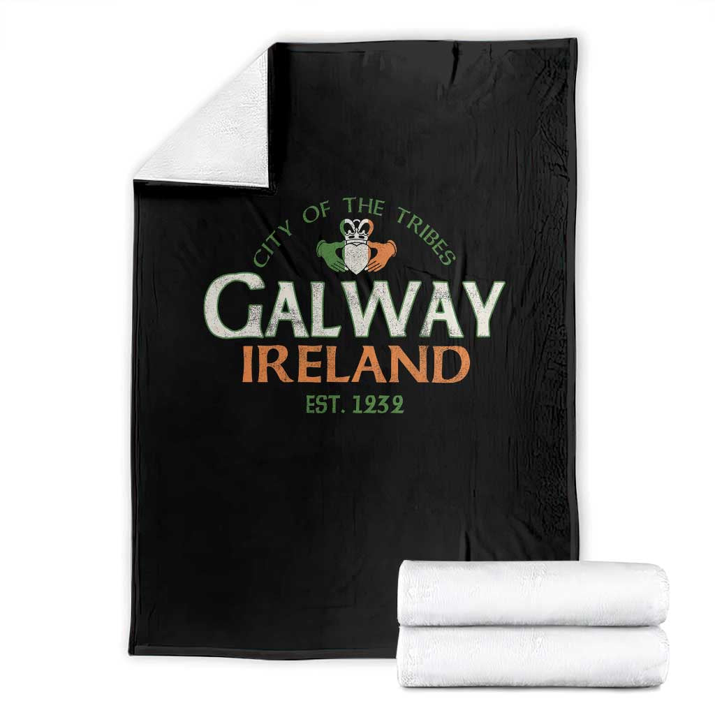 Claddagh Galway Ireland Throw Blanket City Of The Tribes Est 1232 TS11 Black Print Your Wear