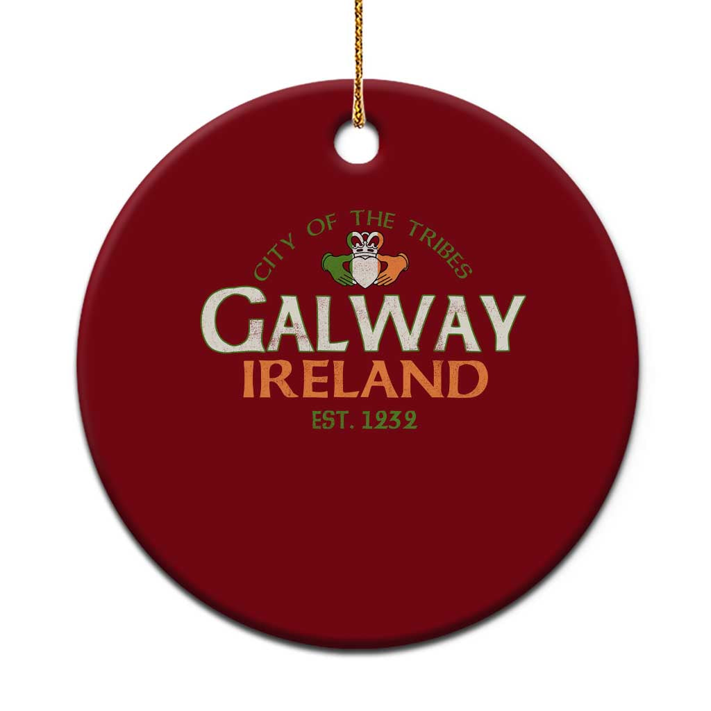 Claddagh Galway Ireland Ceramic Ornament City Of The Tribes Est 1232 TS11 1pc Red Print Your Wear
