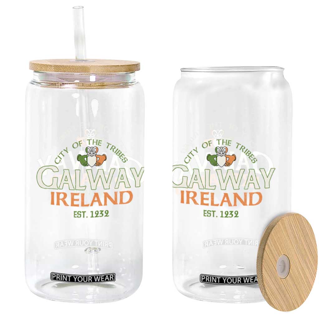 Claddagh Galway Ireland Glass Can City Of The Tribes Est 1232 TS11 Print Your Wear