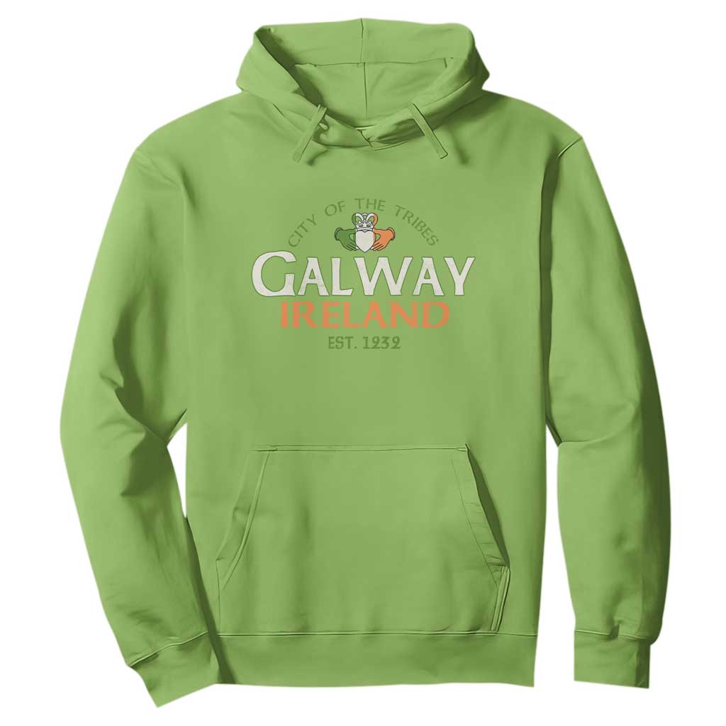 Claddagh Galway Ireland Hoodie City Of The Tribes Est 1232 TS11 Lime Print Your Wear