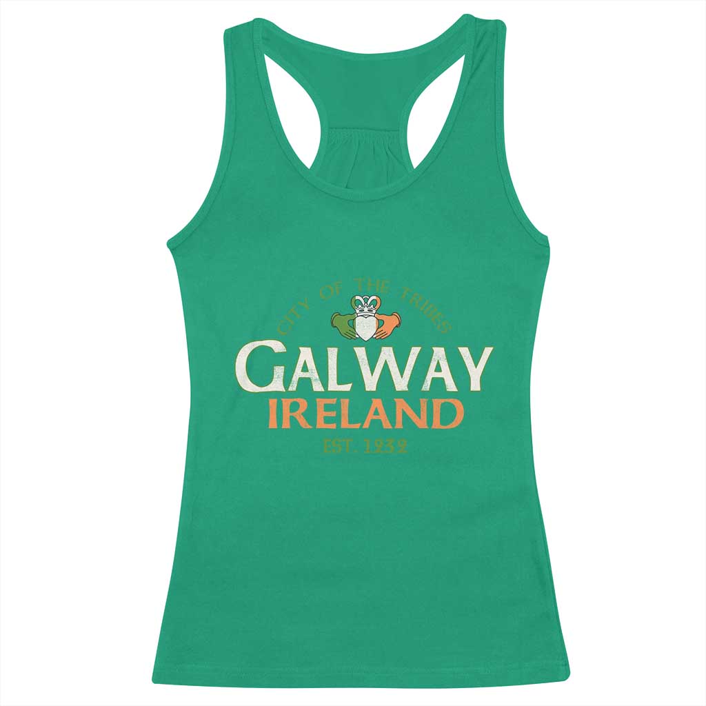 Claddagh Galway Ireland Racerback Tank Top City Of The Tribes Est 1232 TS11 Irish Green Print Your Wear