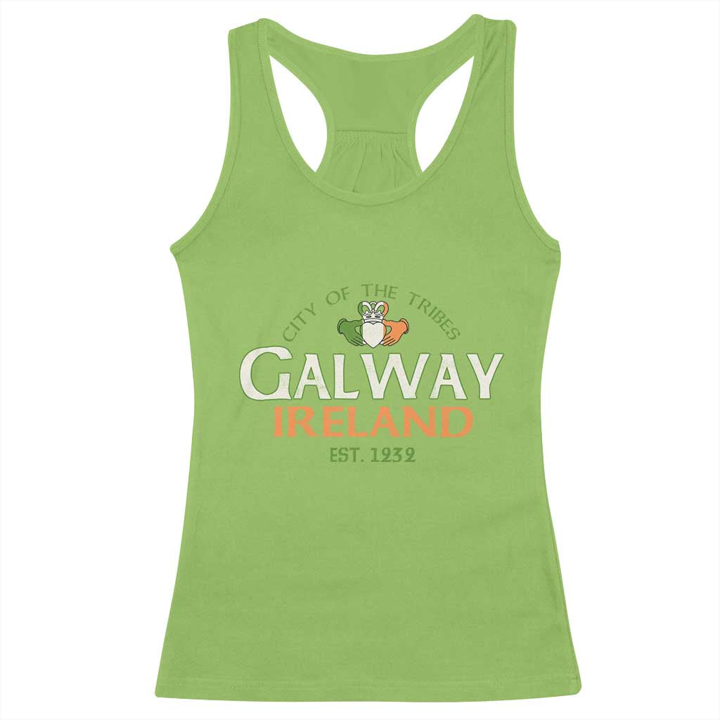 Claddagh Galway Ireland Racerback Tank Top City Of The Tribes Est 1232 TS11 Lime Print Your Wear
