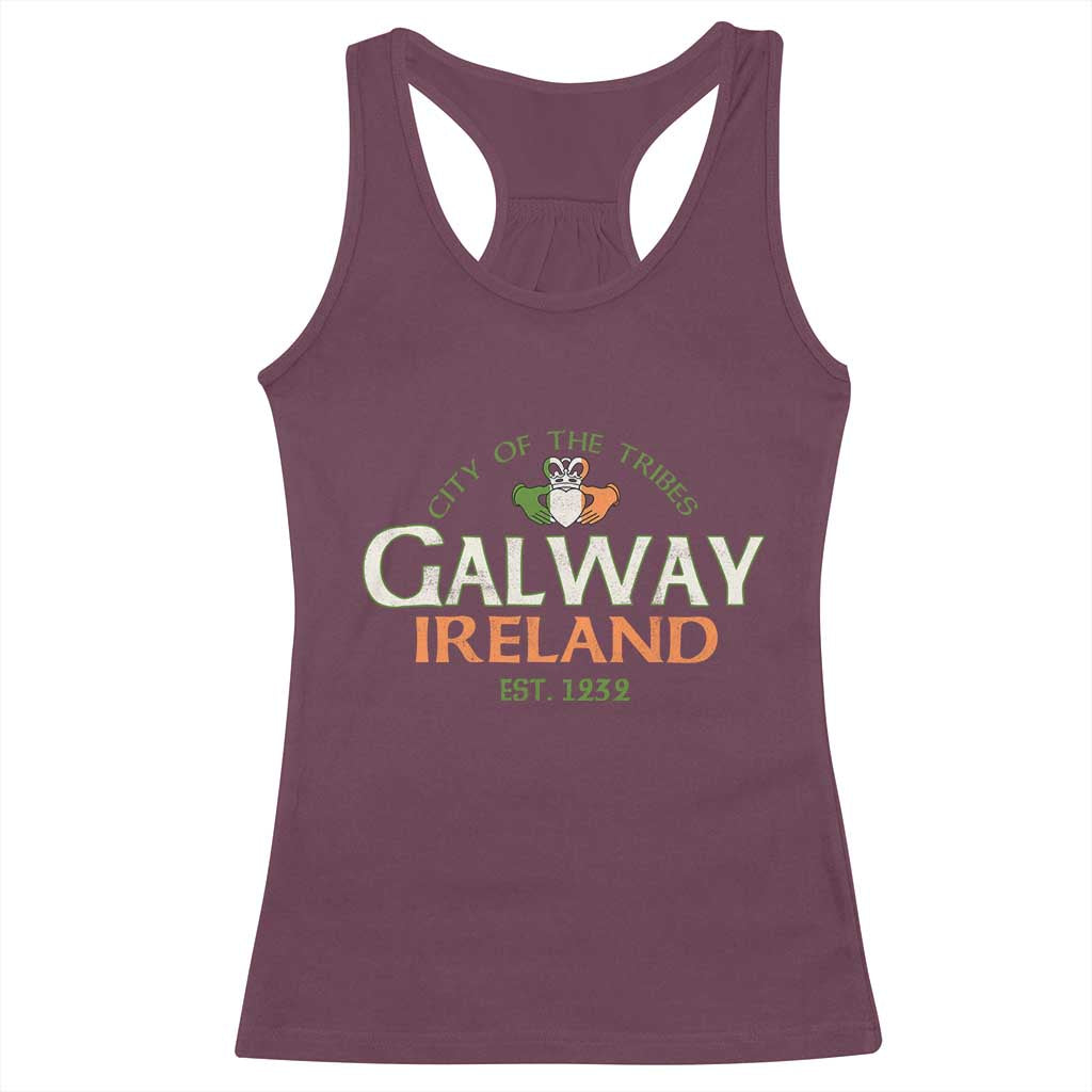 Claddagh Galway Ireland Racerback Tank Top City Of The Tribes Est 1232 TS11 Maroon Print Your Wear