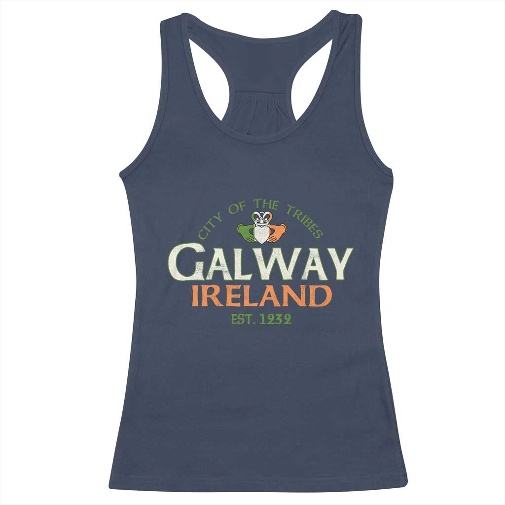 Claddagh Galway Ireland Racerback Tank Top City Of The Tribes Est 1232 TS11 Navy Print Your Wear
