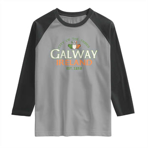 Claddagh Galway Ireland Raglan Shirt City Of The Tribes Est 1232 TS11 Sport Gray Black Print Your Wear