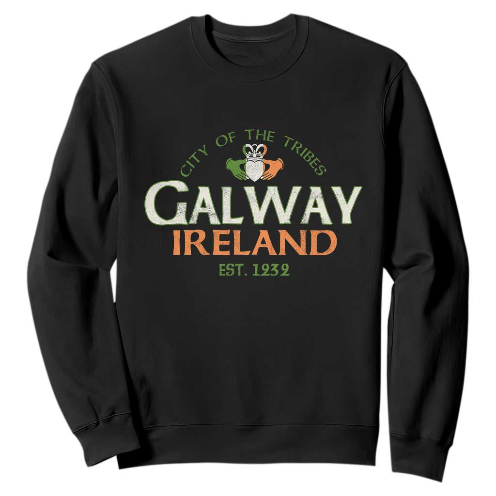 Claddagh Galway Ireland Sweatshirt City Of The Tribes Est 1232 TS11 Black Print Your Wear