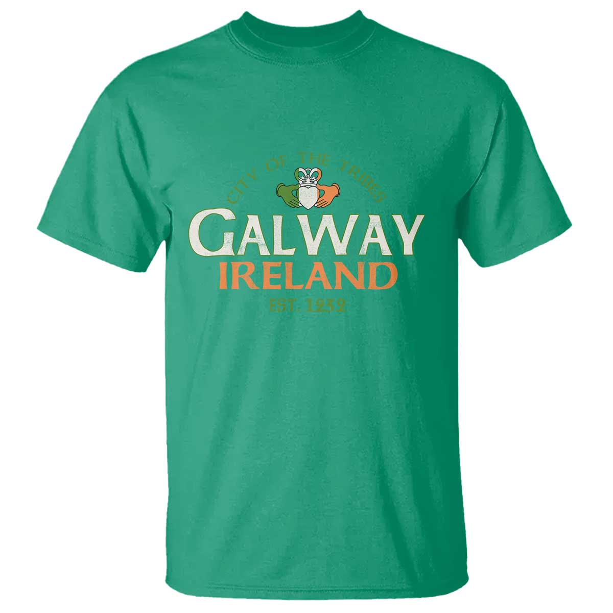 Claddagh Galway Ireland T Shirt City Of The Tribes Est 1232 TS11 Irish Green Print Your Wear