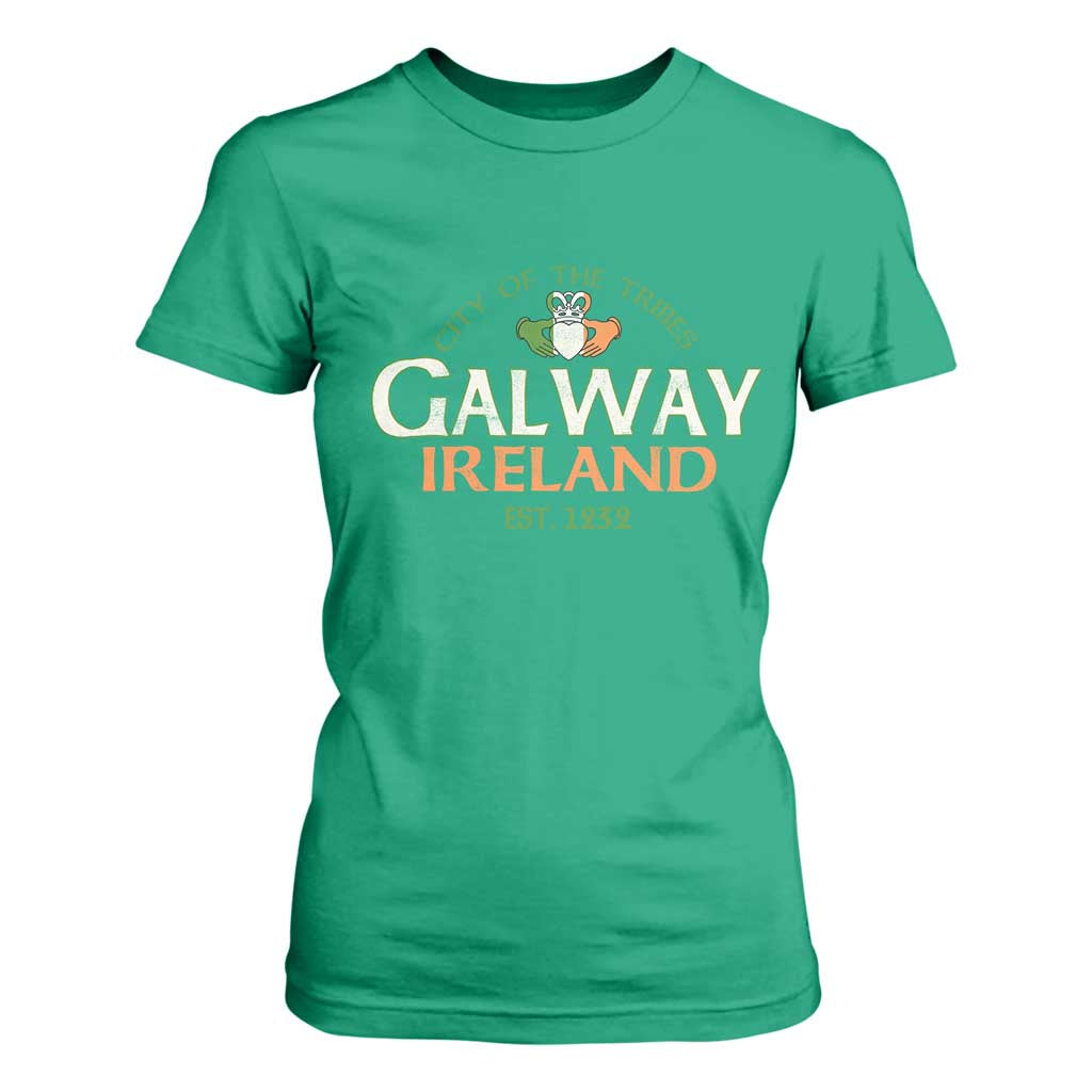 Claddagh Galway Ireland T Shirt For Women City Of The Tribes Est 1232 TS11 Irish Green Print Your Wear