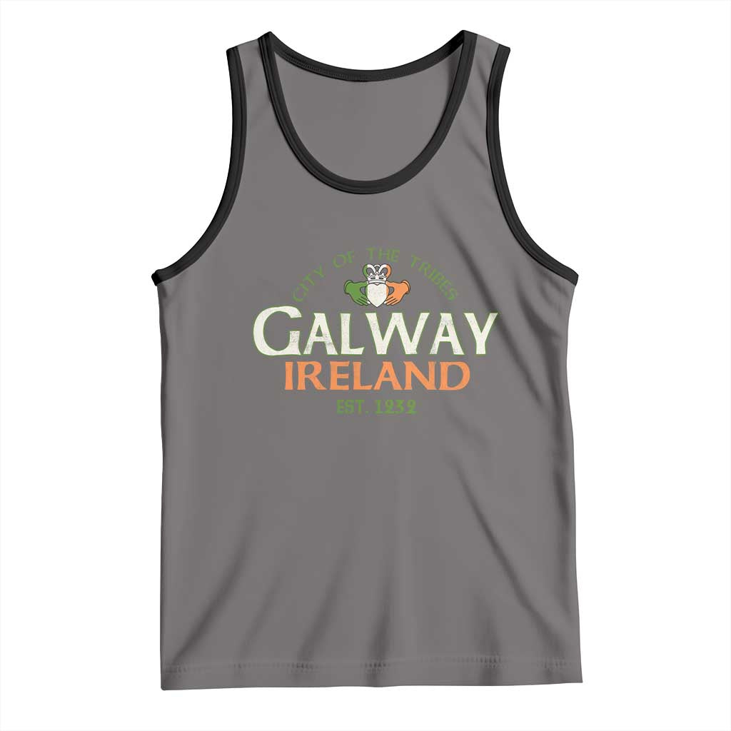 Claddagh Galway Ireland Tank Top City Of The Tribes Est 1232 TS11 Deep Heather Black Print Your Wear