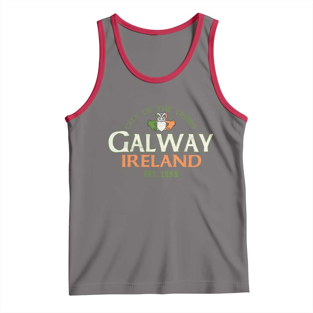 Claddagh Galway Ireland Tank Top City Of The Tribes Est 1232 TS11 Deep Heather Red Print Your Wear