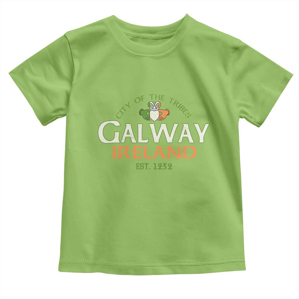 Claddagh Galway Ireland Toddler T Shirt City Of The Tribes Est 1232 TS11 Lime Print Your Wear