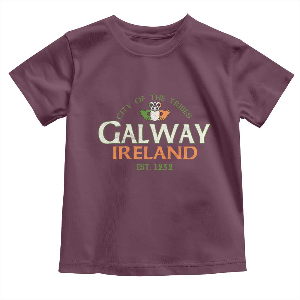Claddagh Galway Ireland Toddler T Shirt City Of The Tribes Est 1232 TS11 Maroon Print Your Wear