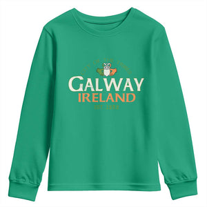 Claddagh Galway Ireland Youth Sweatshirt City Of The Tribes Est 1232 TS11 Irish Green Print Your Wear