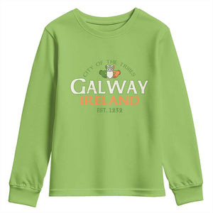 Claddagh Galway Ireland Youth Sweatshirt City Of The Tribes Est 1232 TS11 Lime Print Your Wear