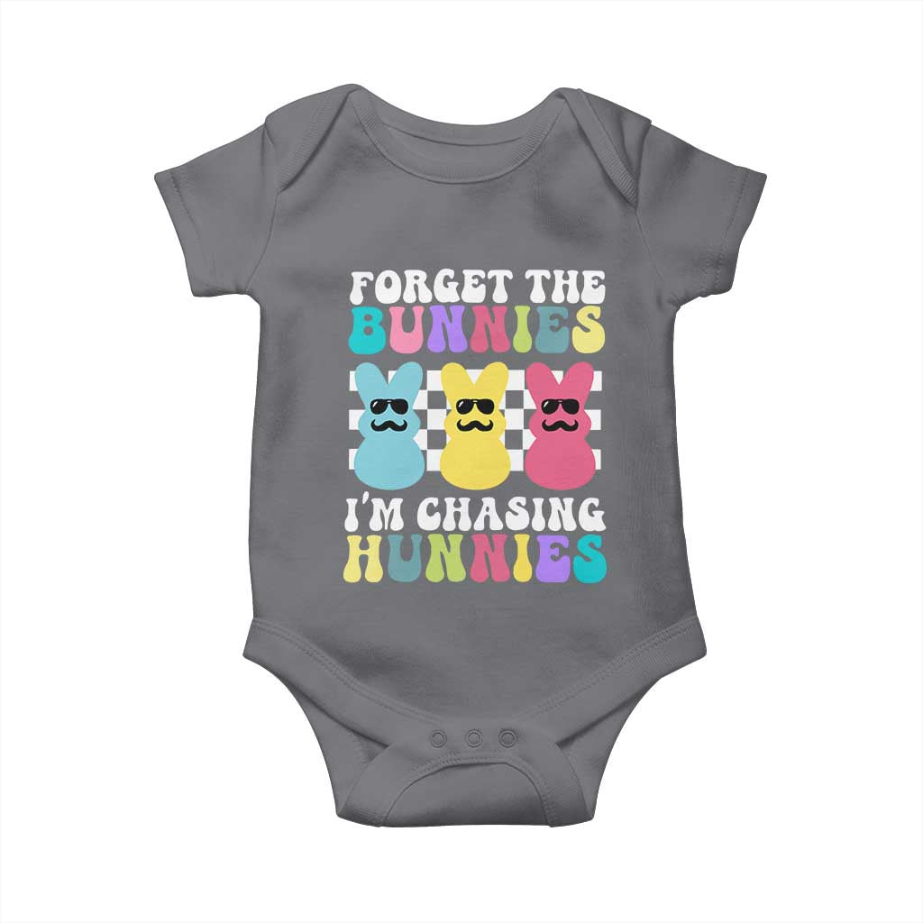 Funny Easter Forget The Bunnies I Am Chasing Hunnies Baby Onesie TS11 Charcoal Print Your Wear
