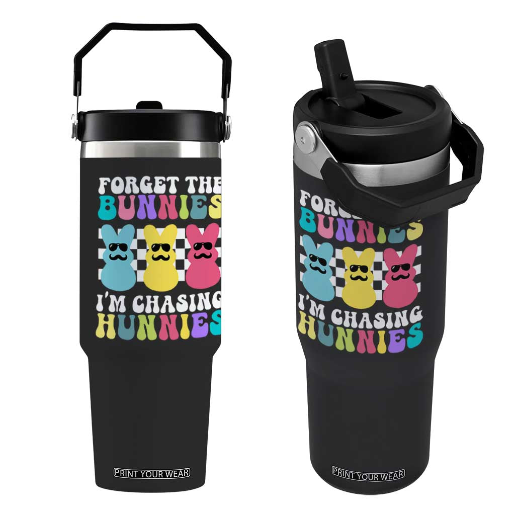Funny Easter Forget The Bunnies I Am Chasing Hunnies Flip Straw Tumbler TS11 One Size: 30 oz Black Print Your Wear