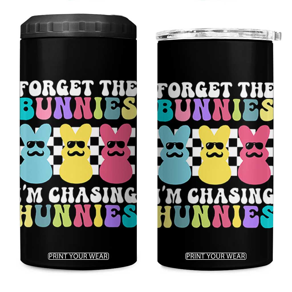 Funny Easter Forget The Bunnies I Am Chasing Hunnies 4 in 1 Can Cooler Tumbler TS11 One Size: 16 oz Black Print Your Wear