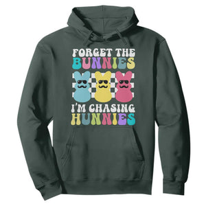 Funny Easter Forget The Bunnies I Am Chasing Hunnies Hoodie TS11 Dark Forest Green Print Your Wear