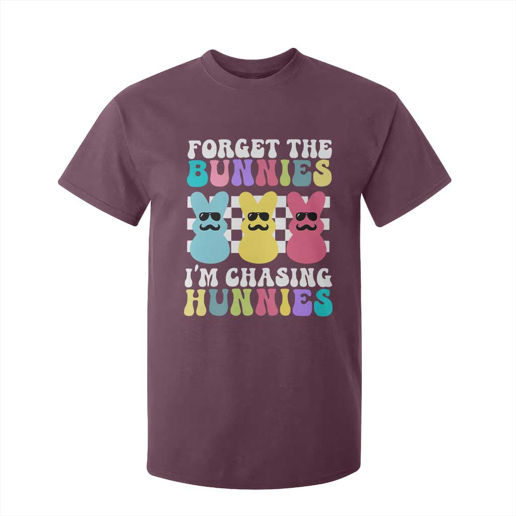Funny Easter Forget The Bunnies I Am Chasing Hunnies T Shirt For Kid TS11 Maroon Print Your Wear