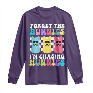 Funny Easter Forget The Bunnies I Am Chasing Hunnies Long Sleeve Shirt TS11 Purple Print Your Wear