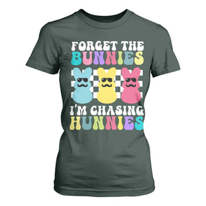 Funny Easter Forget The Bunnies I Am Chasing Hunnies T Shirt For Women TS11 Dark Forest Green Print Your Wear