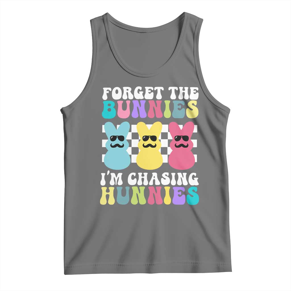Funny Easter Forget The Bunnies I Am Chasing Hunnies Tank Top TS11 Black Heather Print Your Wear