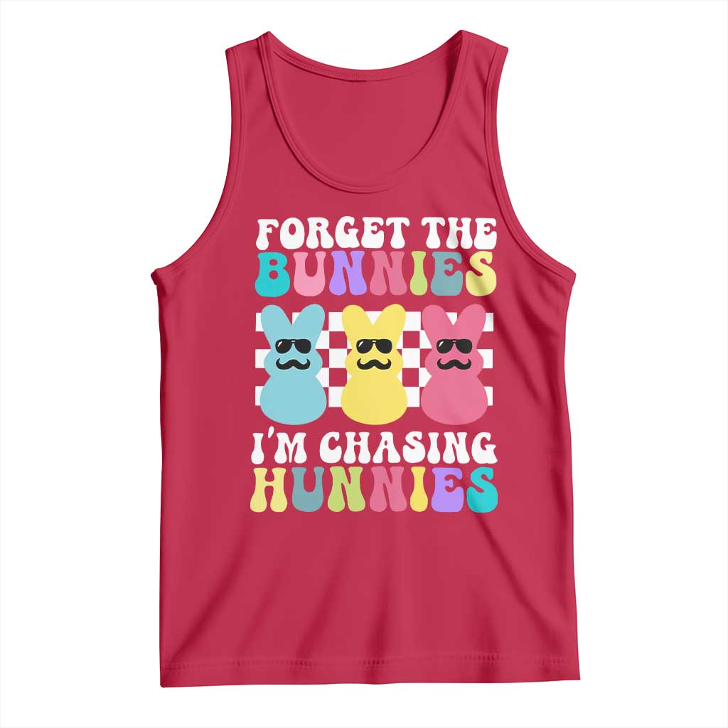 Funny Easter Forget The Bunnies I Am Chasing Hunnies Tank Top TS11 Red Print Your Wear