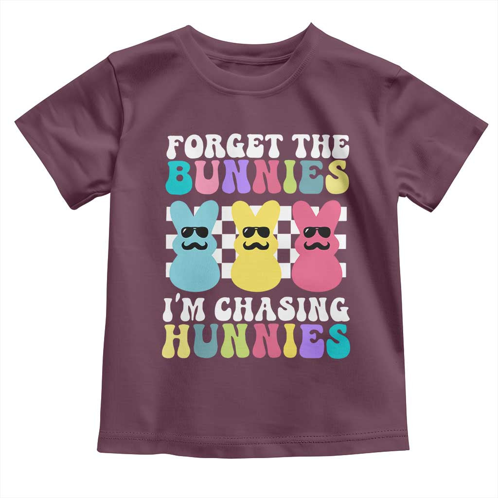 Funny Easter Forget The Bunnies I Am Chasing Hunnies Toddler T Shirt TS11 Maroon Print Your Wear