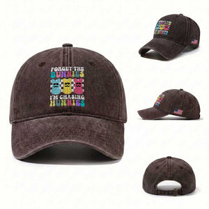 Funny Easter Forget The Bunnies I Am Chasing Hunnies Washed Cotton Baseball Cap TS11 Washed Cap Universal Fit Dark Brown Print Your Wear