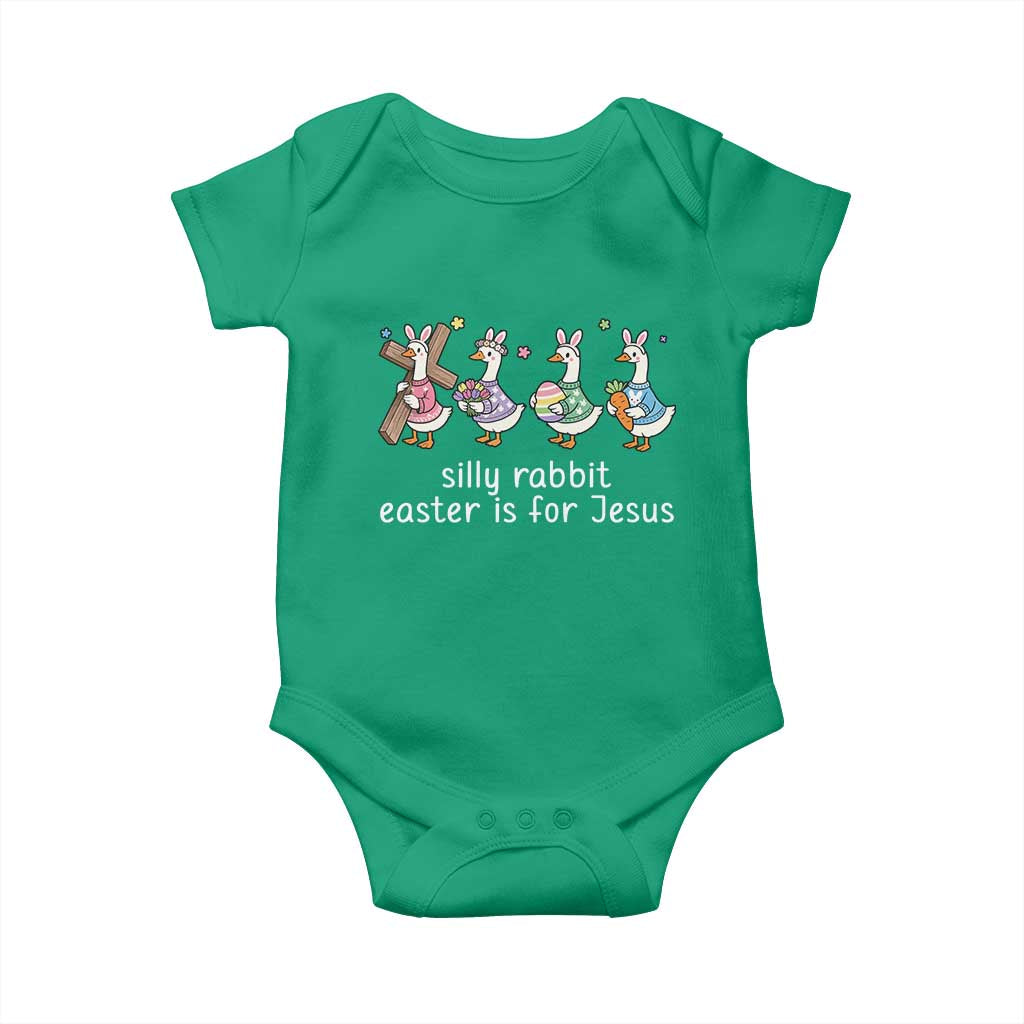 Funny Easter Day Silly Goose Baby Onesie Silly Rabbit Easter Is For Jesus TS11 Irish Green Print Your Wear
