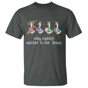 Funny Easter Day Silly Goose T Shirt Silly Rabbit Easter Is For Jesus TS11 Dark Heather Print Your Wear