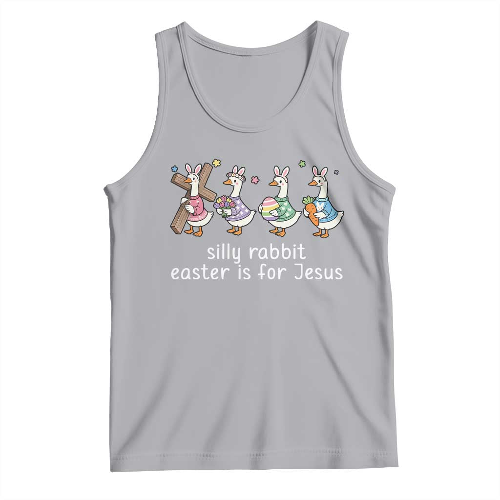 Funny Easter Day Silly Goose Tank Top Silly Rabbit Easter Is For Jesus TS11 Athletic Heather Print Your Wear