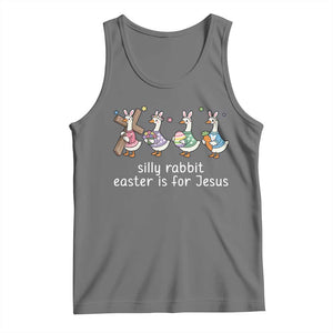 Funny Easter Day Silly Goose Tank Top Silly Rabbit Easter Is For Jesus TS11 Black Heather Print Your Wear