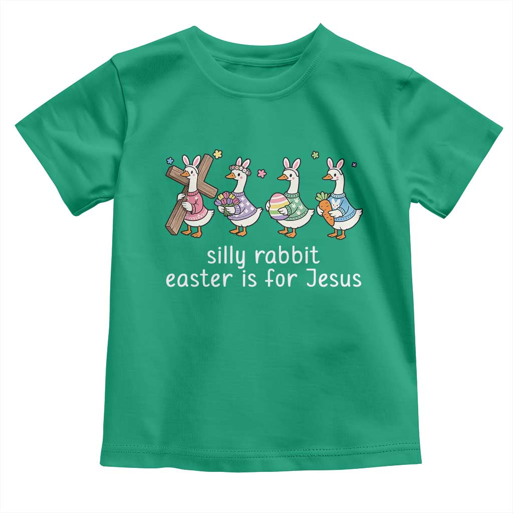 Funny Easter Day Silly Goose Toddler T Shirt Silly Rabbit Easter Is For Jesus TS11 Irish Green Print Your Wear
