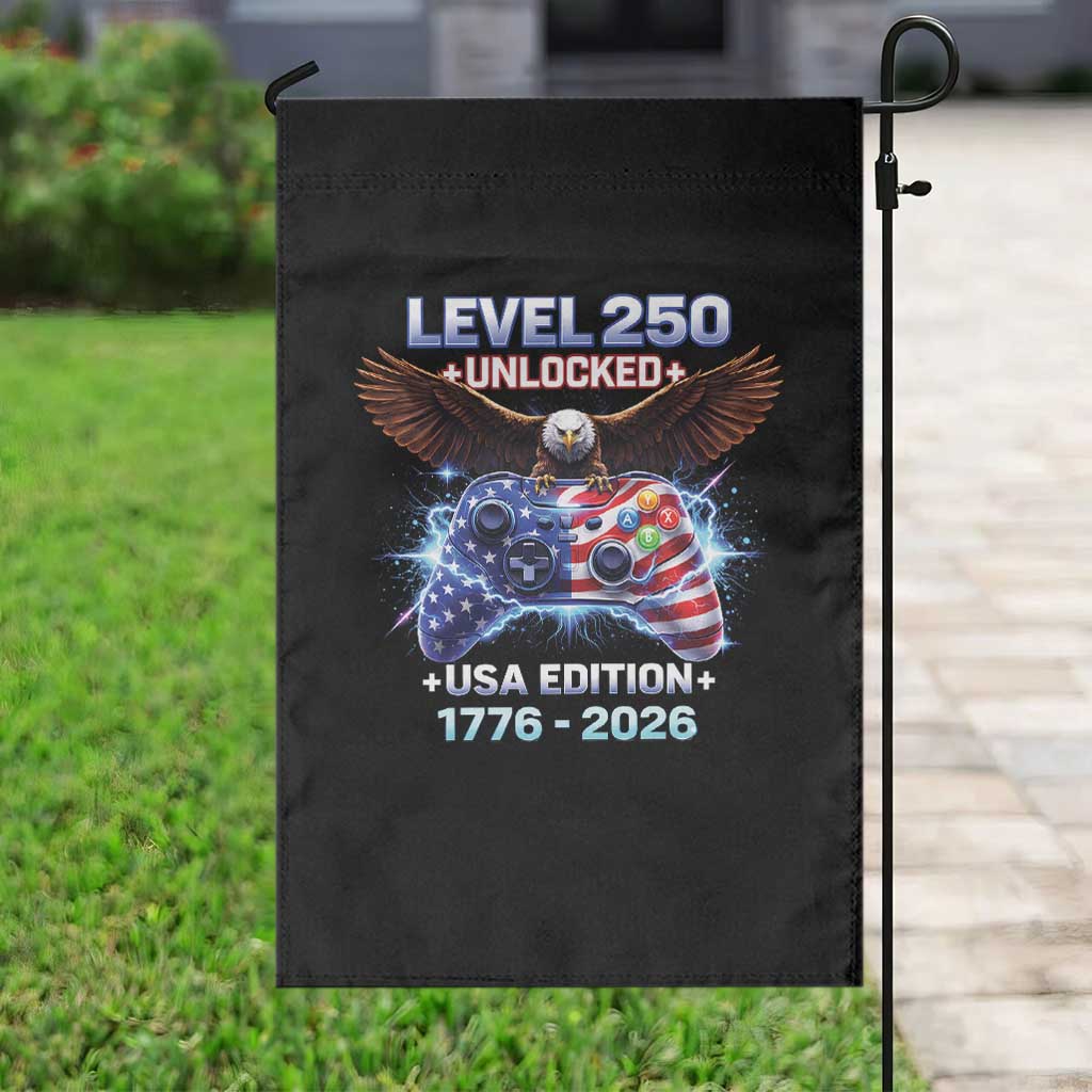 USA 250th Anniversary Gamer Garden Flag Level 250 USA Edition 1776 2026 Bald Eagle TS11 Print Your Wear