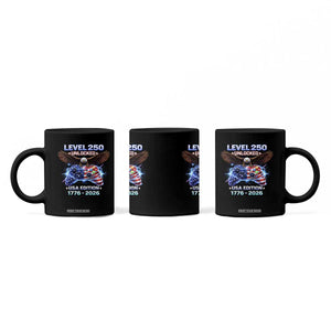 USA 250th Anniversary Gamer Coffee Mug Level 250 USA Edition 1776 2026 Bald Eagle TS11 Print Your Wear