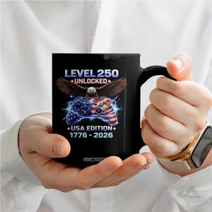 USA 250th Anniversary Gamer Coffee Mug Level 250 USA Edition 1776 2026 Bald Eagle TS11 Print Your Wear
