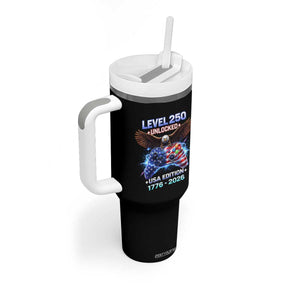 USA 250th Anniversary Gamer Tumbler With Handle Level 250 USA Edition 1776 2026 Bald Eagle TS11 Print Your Wear