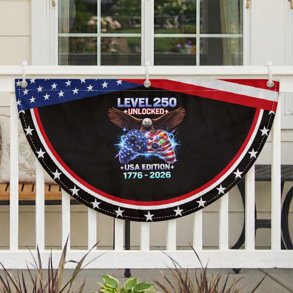 USA 250th Anniversary Gamer Patriotic Fan Flag Level 250 USA Edition 1776 2026 Bald Eagle