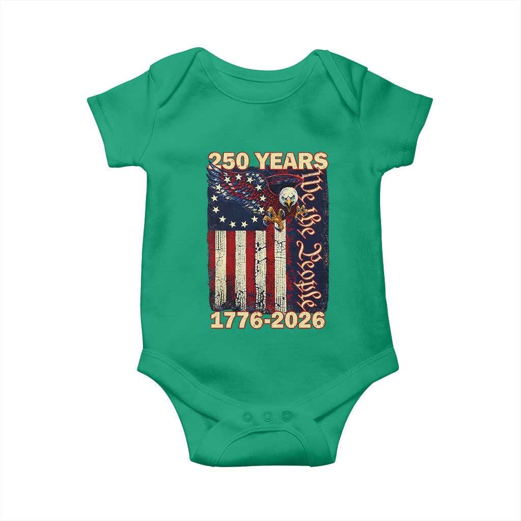 250th Anniversary USA Patriotic Baby Onesie 250 Years We The People Vintage Bald Eagle TS11 Irish Green Print Your Wear