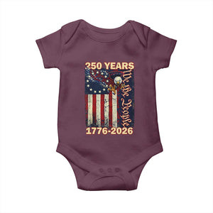 250th Anniversary USA Patriotic Baby Onesie 250 Years We The People Vintage Bald Eagle TS11 Maroon Print Your Wear
