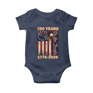 250th Anniversary USA Patriotic Baby Onesie 250 Years We The People Vintage Bald Eagle TS11 Navy Print Your Wear