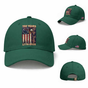 250th Anniversary USA Patriotic Baseball Cap 250 Years We The People Vintage Bald Eagle TS11 Baseball Cap Universal Fit Irish Green Print Your Wear