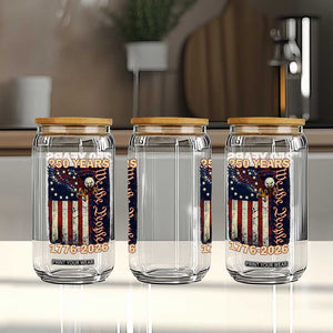 250th Anniversary USA Patriotic Glass Can 250 Years We The People Vintage Bald Eagle TS11 Print Your Wear