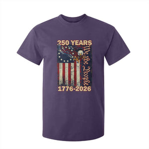 250th Anniversary USA Patriotic T Shirt For Kid 250 Years We The People Vintage Bald Eagle TS11 Purple Print Your Wear