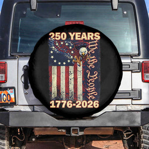 250th Anniversary USA Patriotic Spare Tire Cover 250 Years We The People Vintage Bald Eagle TS11 No hole Black Print Your Wear