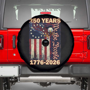 250th Anniversary USA Patriotic Spare Tire Cover 250 Years We The People Vintage Bald Eagle TS11 Black Print Your Wear