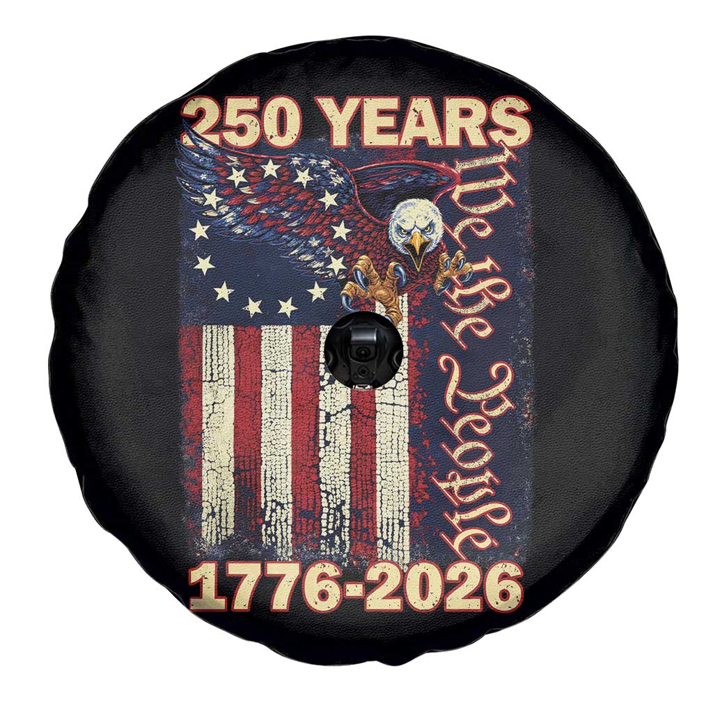 250th Anniversary USA Patriotic Spare Tire Cover 250 Years We The People Vintage Bald Eagle TS11 Print Your Wear
