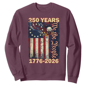 250th Anniversary USA Patriotic Sweatshirt 250 Years We The People Vintage Bald Eagle TS11 Maroon Print Your Wear